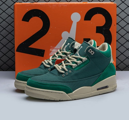 Air Jordan 3 Retro Bicoastal Black Malachite Fossil FZ7974-300 Unisex