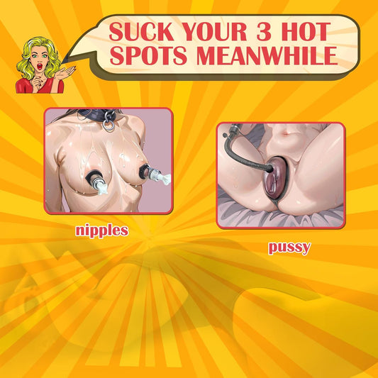 Pussy Pump with 2 Clitoris Nipple Suckers Set, Clitoral Pump Vagina Pumps Sexual Pleasure Tools for Women Couples, BDSM Nipple Sucking Toys with 3 Strong Suction Cups, Adult Sex Toys Kit